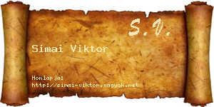 Simai Viktor névjegykártya